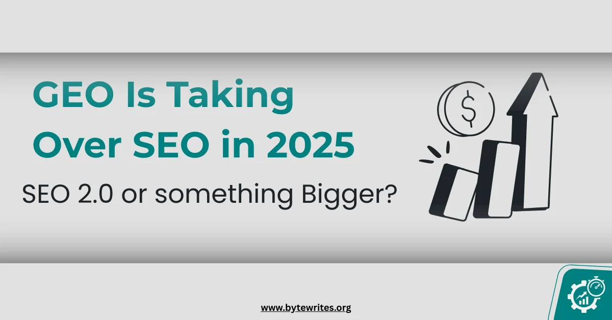 Local seo services by Bytewrites: GEO-targeted strategies replacing traditional SEO as explained with growth chart.