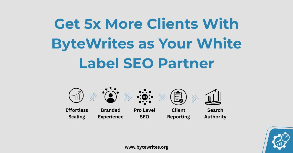 Get 5x more clients with ByteWrites white label SEO—scaling, coverage, and results.