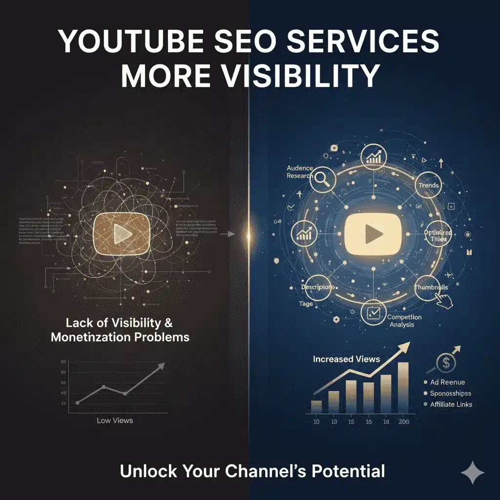 Ai generated visual highlighting how youtube seo services leads to better visibility